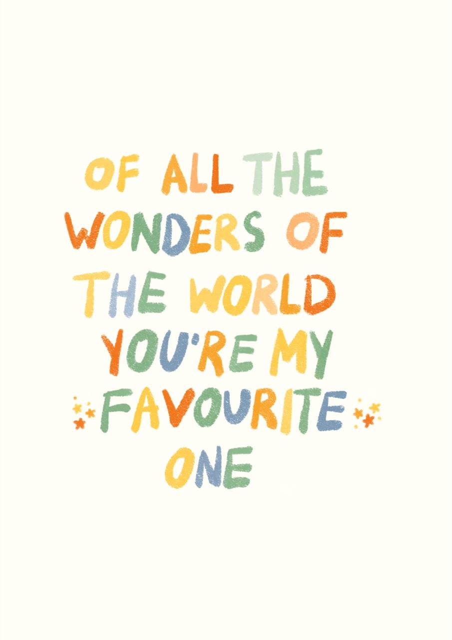 Favourite One ivory multicolour quote front cover